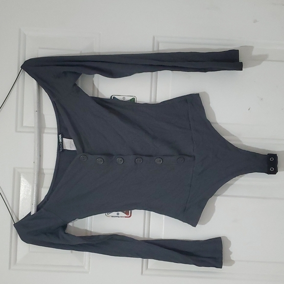 Fashion Nova Tops - Fashion nova dark gray bodysuit